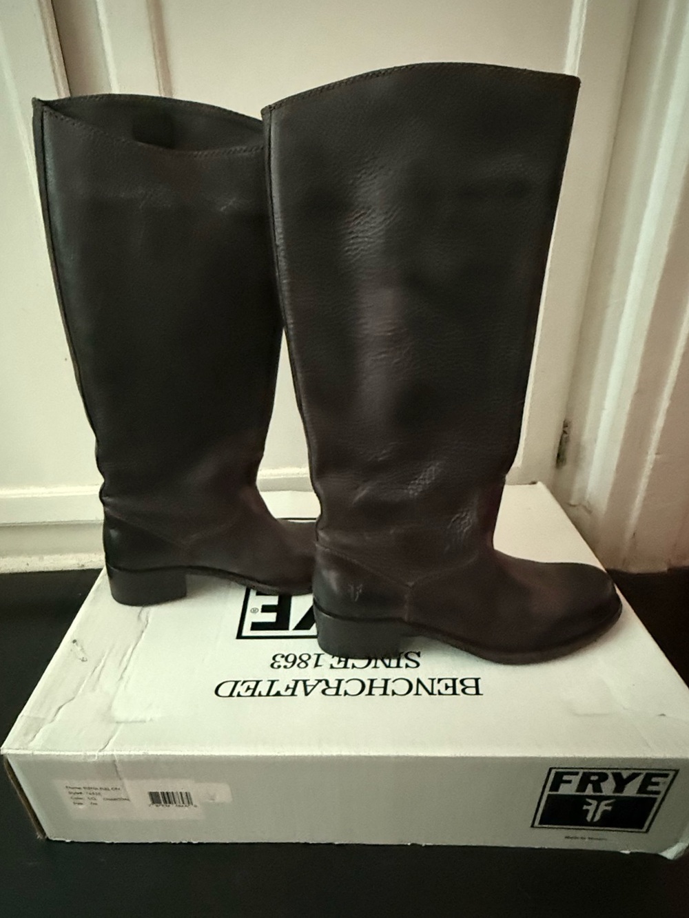 Frye Elena Pull-On Charcoal Leather Riding Boots m | Size 7 | New